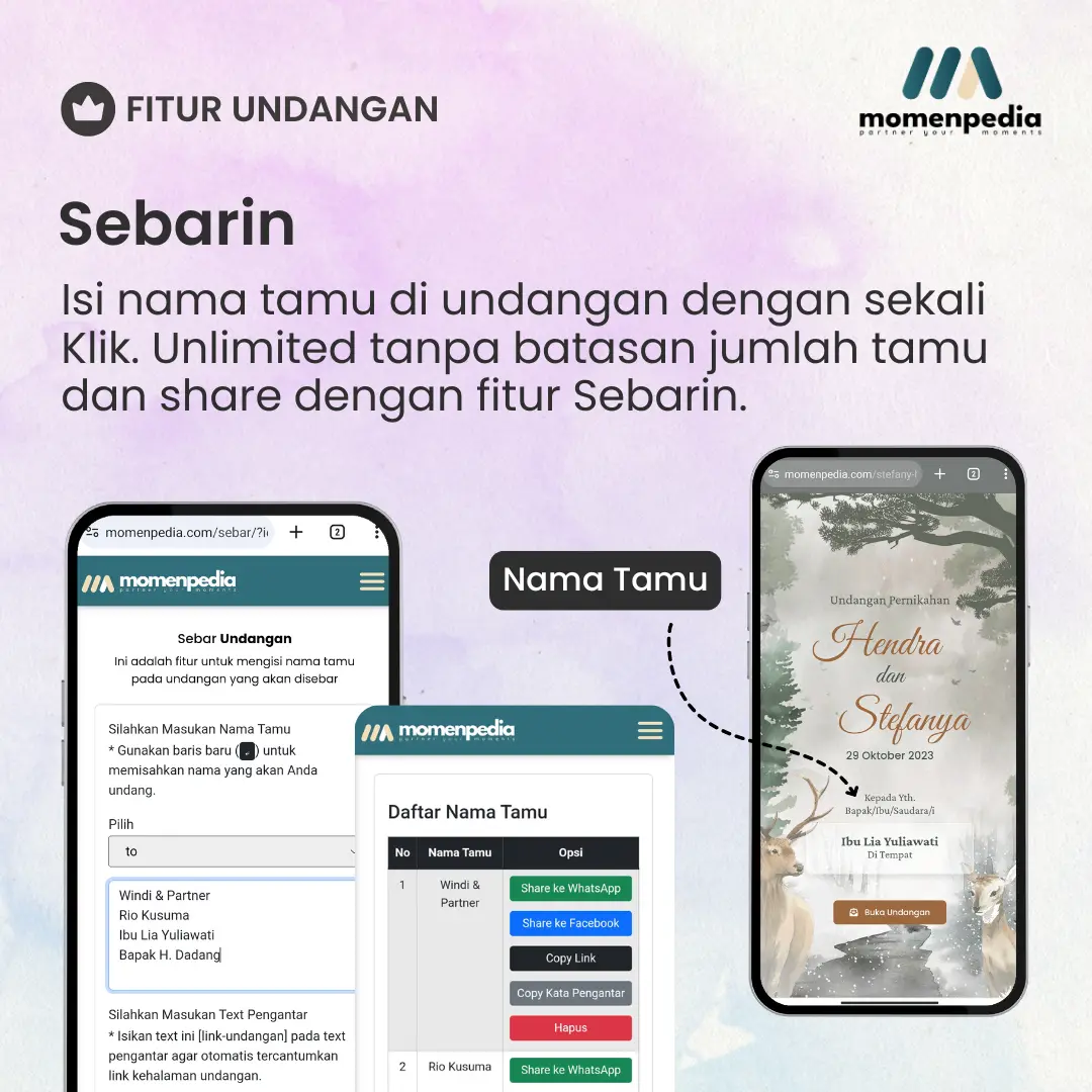 Fitur Sebar Undangan - Momenpedia